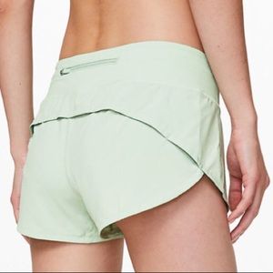 LULULEMON SPEED UP SHORTS mint green